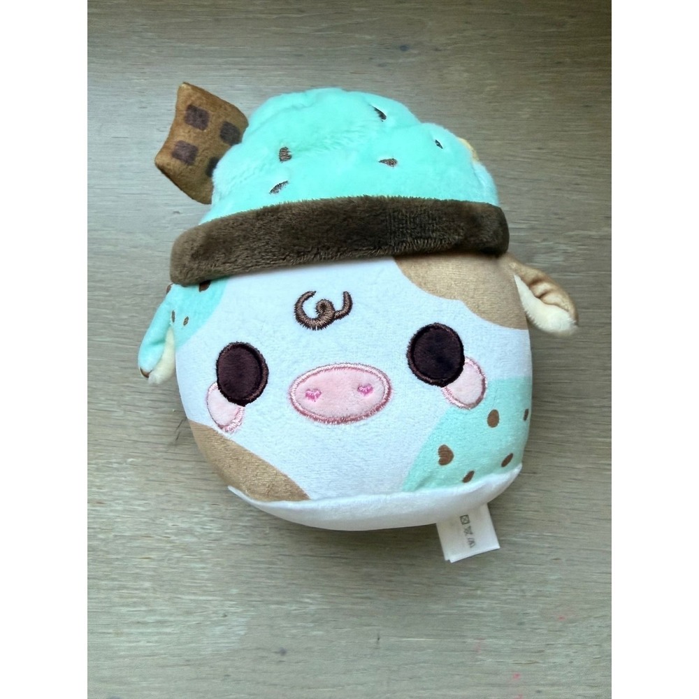 Cuddle Barn plushgoals Mint Chocolate Chip Cow 5 inch Ice Cream Plush Toy